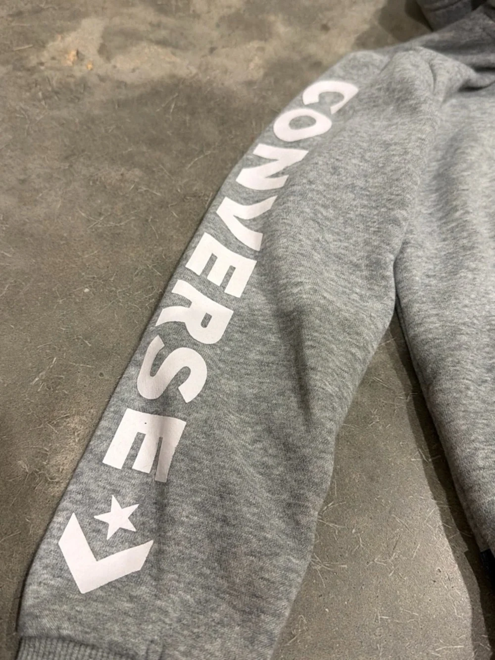 Converse Kids Light Grey Full-Zip Hoodie with Logo